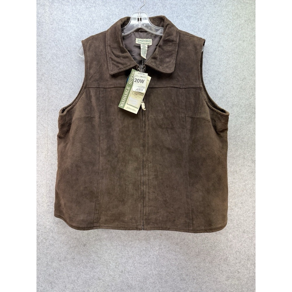 VTG NWT St John's Bay Washable Suede Vest Women's Size 20W